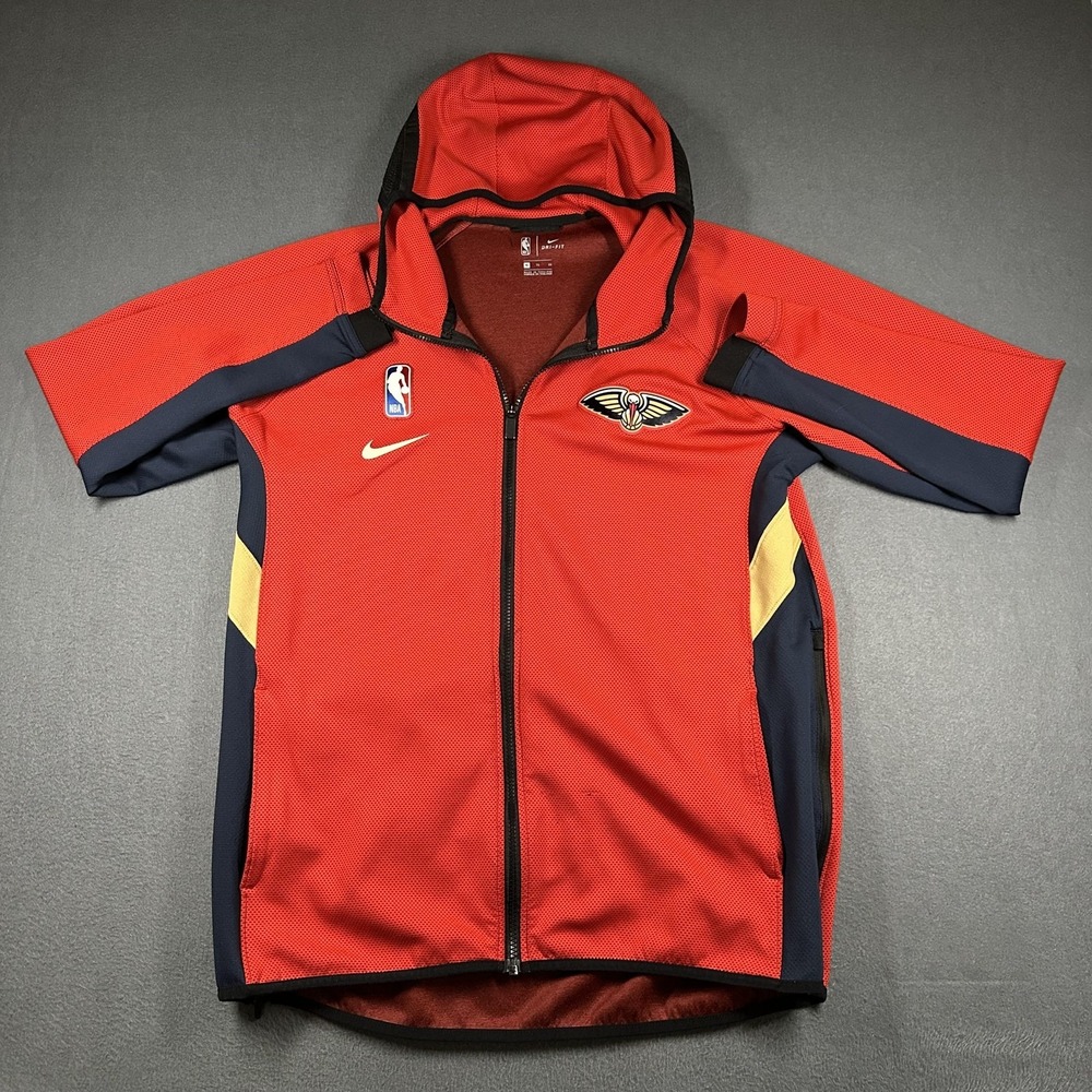 New Orleans Pelicans Jacket Mens XL Red NBA Basketball Nike Dri-FIT Hoodie Zip